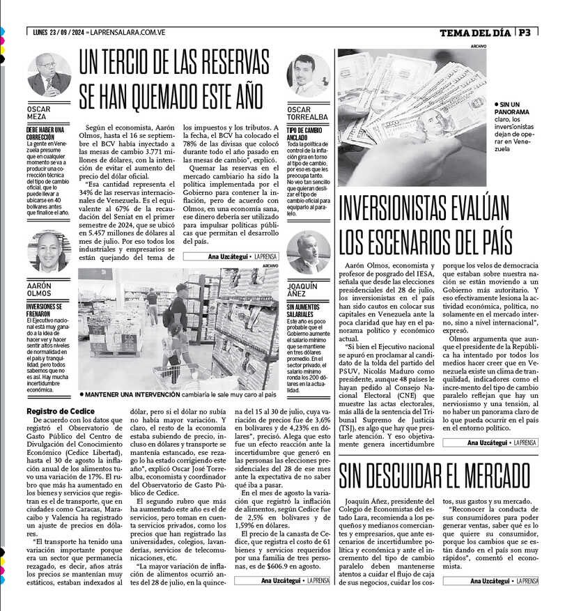 ReporteYa's tweet photo. #23Sep #Venezuela #PreciosQueSorprenden 
Costos de la canasta alimentaria superan los 500 dólares

La inflación de alimentos sigue siendo una de las más altas del mundo, a pesar de una leve disminución por @AnaUzca90972708 para @laprensalara 

https://t.co/mCKbQEcUwY https://t.co/k3SmCRMZVa
