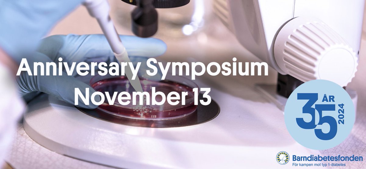 @Barndiabetesfonden is celebrating its 35th anniversary with a spectacular scientific symposium in Stockholm on November 13th. The scientific program features a fantastic lineup of national and international speakers. Info and registration👉 rb.gy/bbsain #type1diabetes