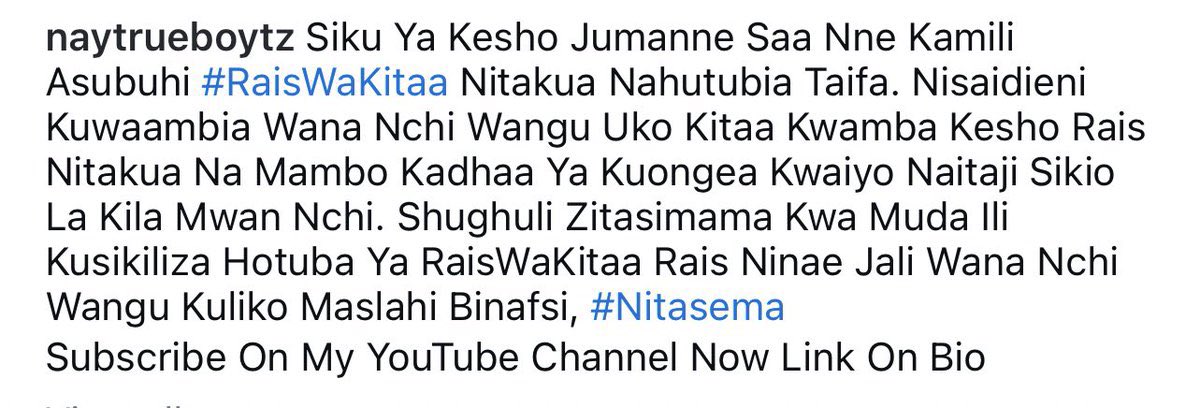 naythetrueboy's tweet image. Kesho Mapema