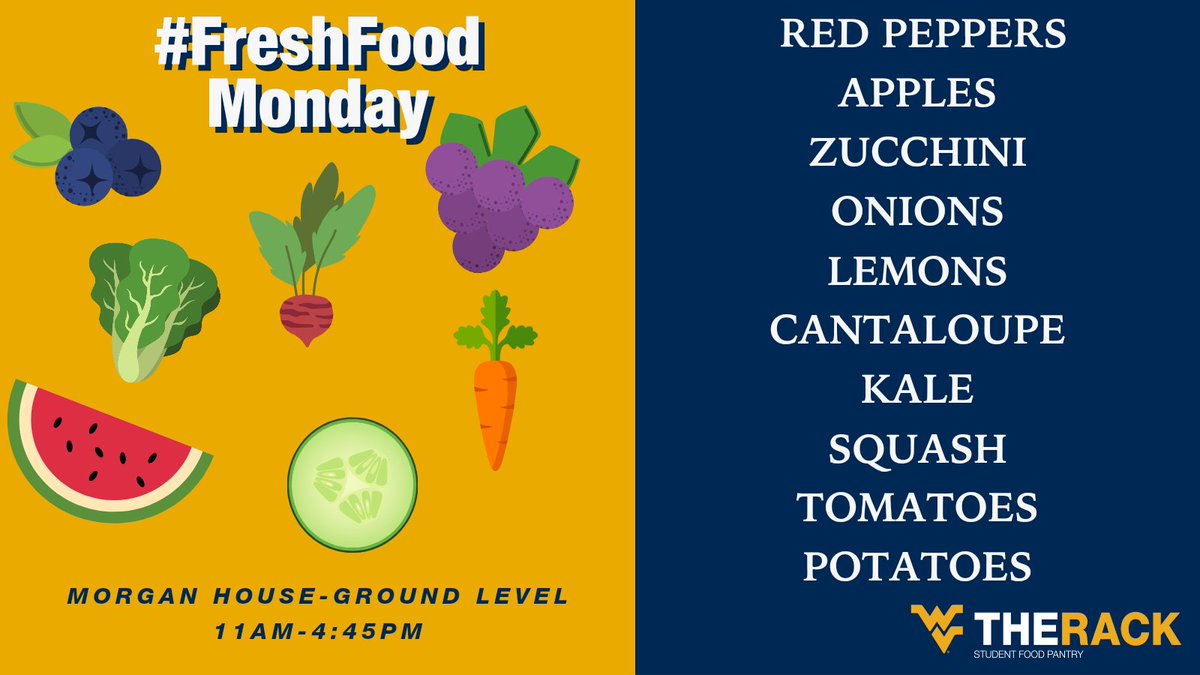 We have lots of fresh produce today! Stop by between 11am-4:45pm today and grab some while supplies last! #FreshFoodMonday