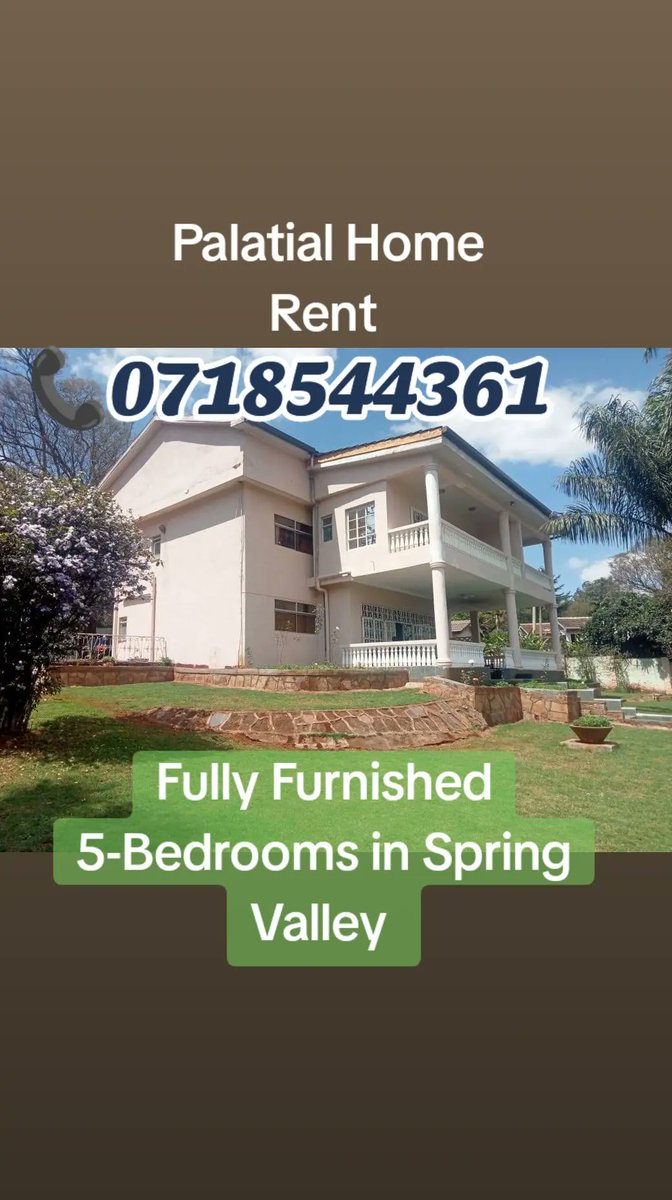 HousesKenya's tweet image. #palatial #house, 5 spacious bedrooms, all Ensuit, a sunken living room, separate dinning room,a kitchen pantry utility area.,a babaque area,a a staff quarter,well tendered and mature garden.
 🏘️Rent 800,000/Month
AMENITIES 
📌House is on ONE ACRE PLOT located at Springs Valley