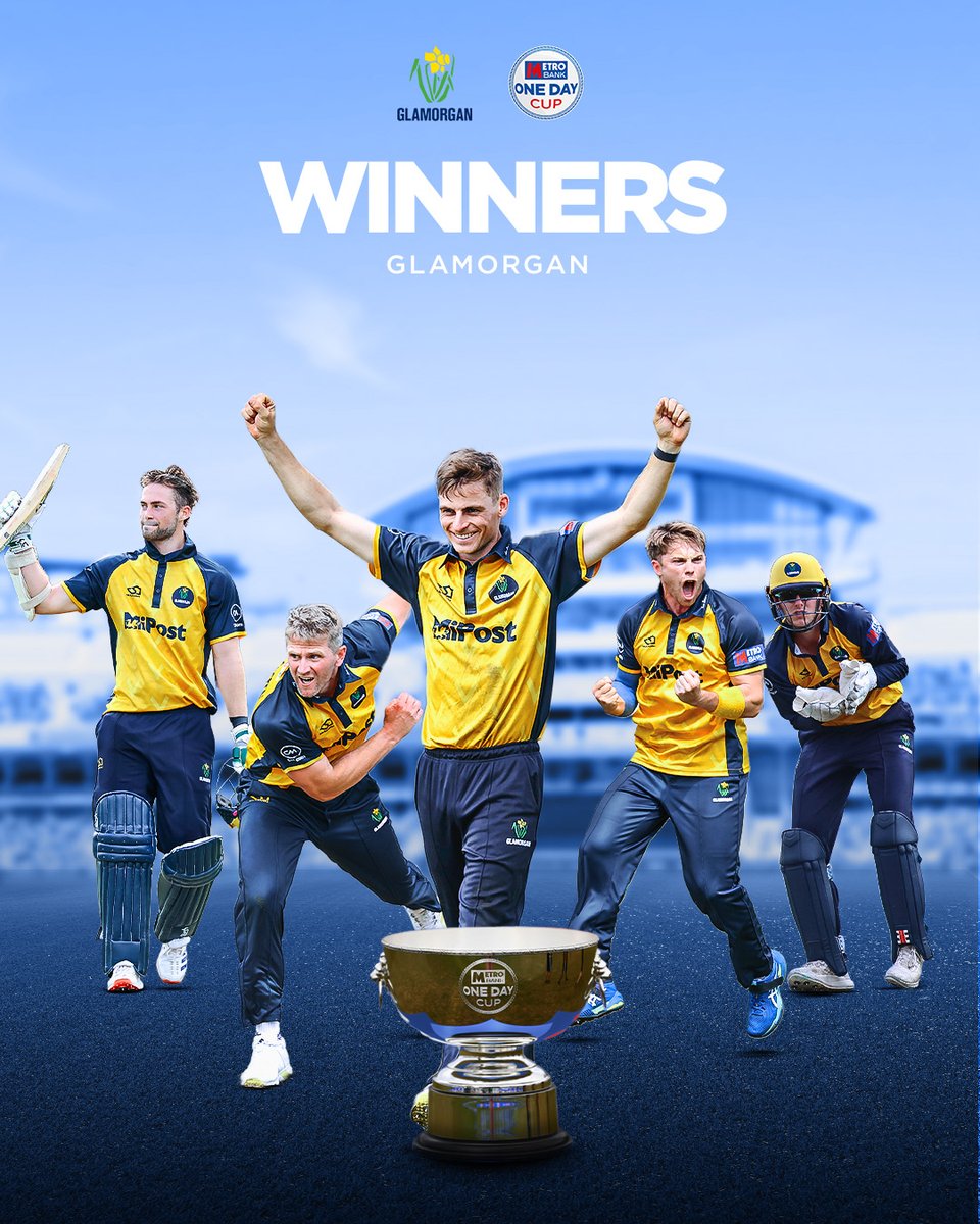 onedaycup's tweet image. GLAMORGAN WIN THE METRO BANK ONE DAY CUP!!!