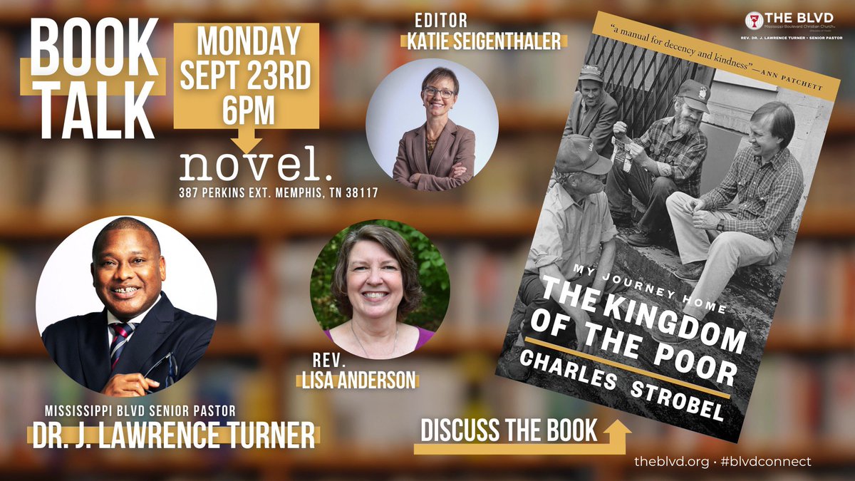 Meet me today, September 23rd, at <a href="/novelmemphis/">novel.</a> 6pm for a book talk on the latest release from @vanderbiltuniversitypress Kingdom of the Poor which is the memoir of the life of Father Charles Strobel founder of Room In The Inn.