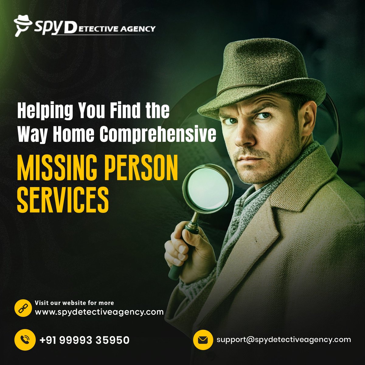 spydetectiveA's tweet photo. 🔍 Helping You Find the Way Home 🏠

When a loved one goes missing, every second counts. Our Comprehensive Missing Person Services are here to help you navigate through the toughest moments with expert care and support.

🌐: https://t.co/5fGFXQ3Uoe

#MissingPersonServices #SPY https://t.co/kM5sfVR1GI