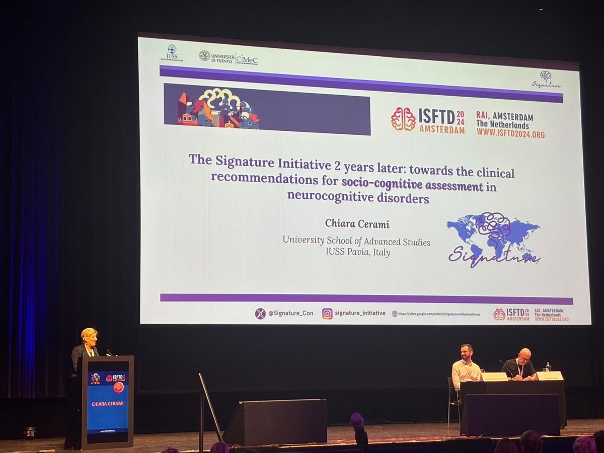 Chiara Cerami (@chcerami) on Twitter photo Grateful having the opportunity to share <a href="/Signature_con/">SIGNATURE Initiative</a> activities with other colleagues at the <a href="/isftd/">International Society for Frontotemporal Dementias</a> conference in Amsterdam.
A great achievement🏁 for us!
Thanks to all #signature members for 🏋️ effort & 🍾 enthusiasm
#endftd #neuropsychology
#socialcognition #dementia Grateful having the opportunity to share <a href="/Signature_con/">SIGNATURE Initiative</a> activities with other colleagues at the <a href="/isftd/">International Society for Frontotemporal Dementias</a> conference in Amsterdam.
A great achievement🏁 for us!
Thanks to all #signature members for 🏋️ effort & 🍾 enthusiasm
#endftd #neuropsychology
#socialcognition #dementia