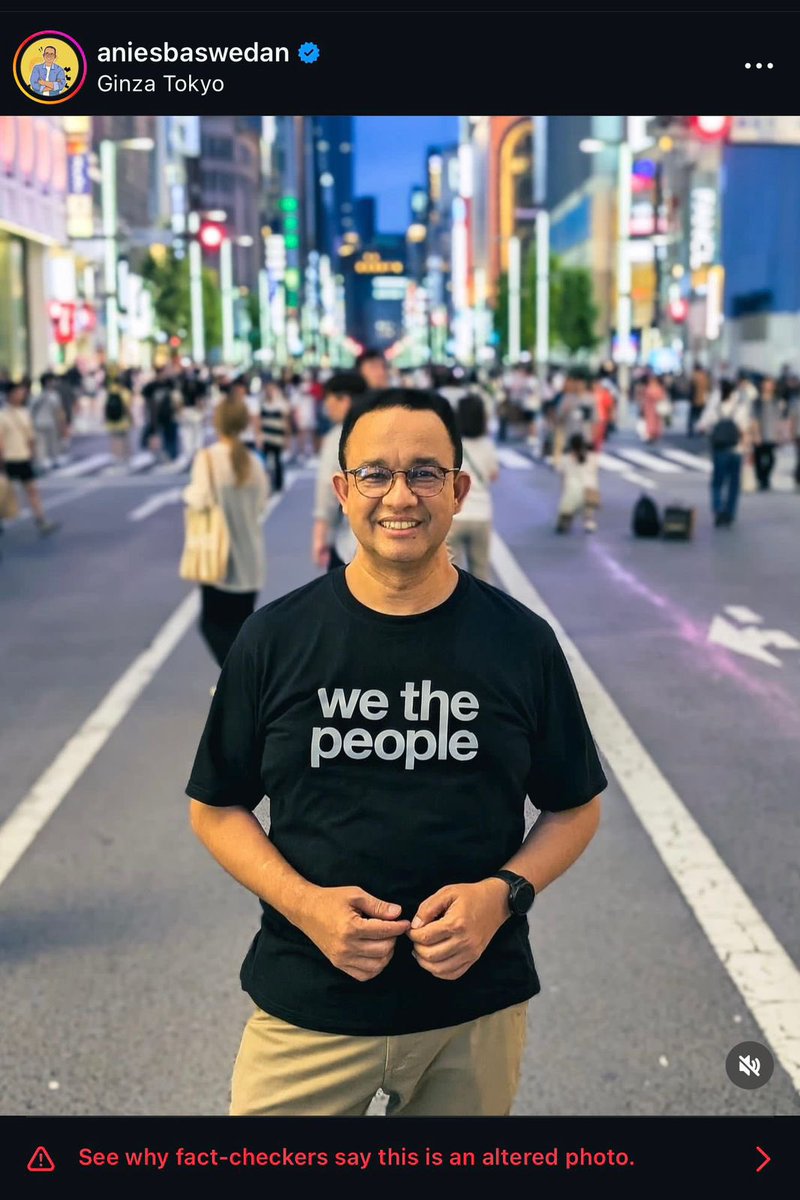 aniesbaswedan's tweet image. Terima kasih niat baiknya membantu fact-check hoax terkait foto saya, tapi kok malah foto asli di akun IG saya yg ditandai sebagai altered? Salah sasaran dong. 😅 Semoga bisa segera diperbaiki oleh @liputan6dotcom dan @Meta.