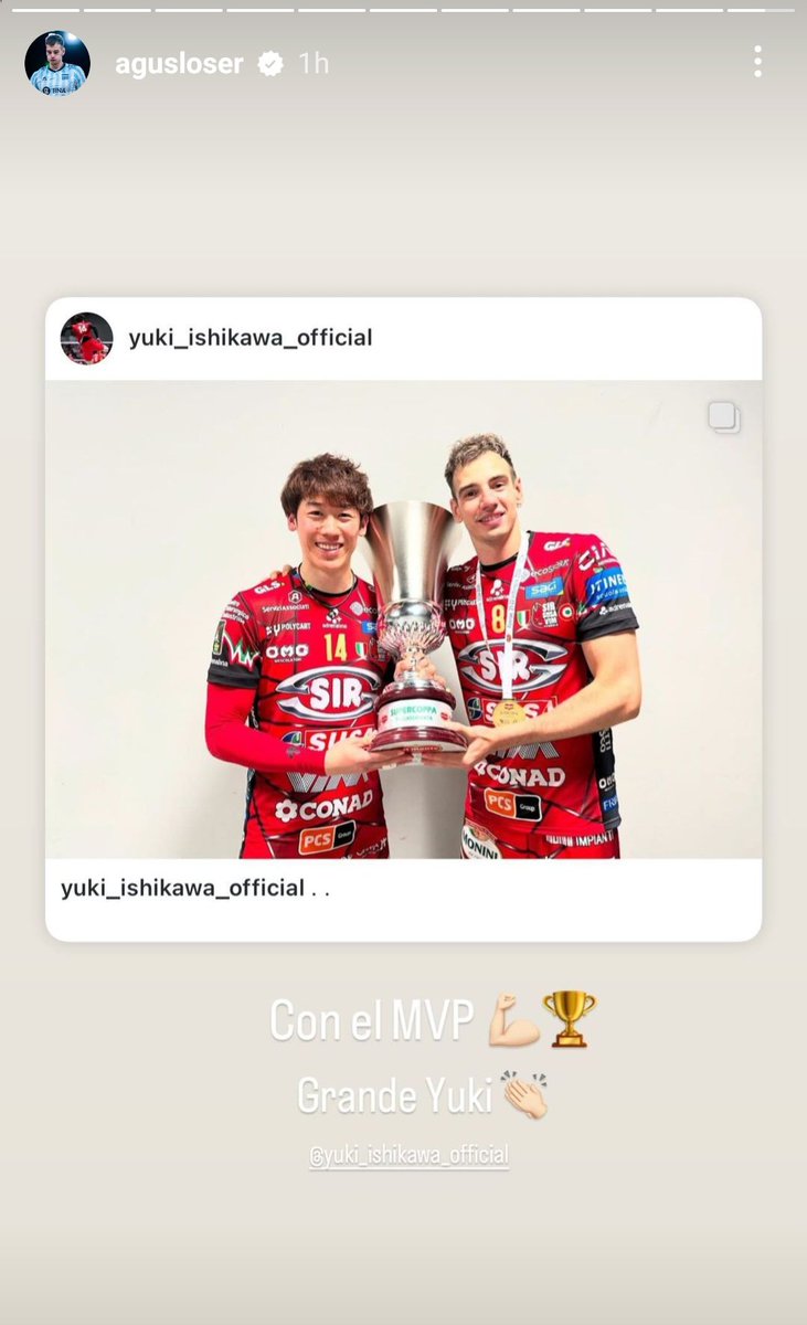 this trophy is so important for them 🥹🤍
("with the MVP" agus is sooo proud of yuki they're so best friends coded 🙂‍↕️)