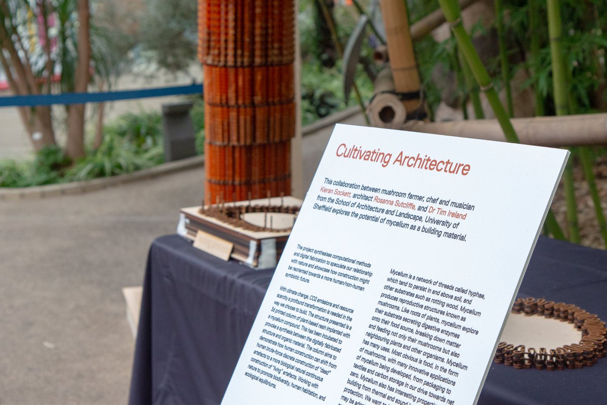 Sheffield Architecture (@ssoa_news) on Twitter photo Cultivating Architecture
Dr Tim Ireland's installation at the Futurecade for <a href="/FestivalMind/">Festival of the Mind</a>, created with partners Rosanna Sutcliffe and Kieran Sockett.
Head to the Winter Gardens to find out more about the potential for mycelium as a building material. 🍄
#FOTM2024 Cultivating Architecture
Dr Tim Ireland's installation at the Futurecade for <a href="/FestivalMind/">Festival of the Mind</a>, created with partners Rosanna Sutcliffe and Kieran Sockett.
Head to the Winter Gardens to find out more about the potential for mycelium as a building material. 🍄
#FOTM2024