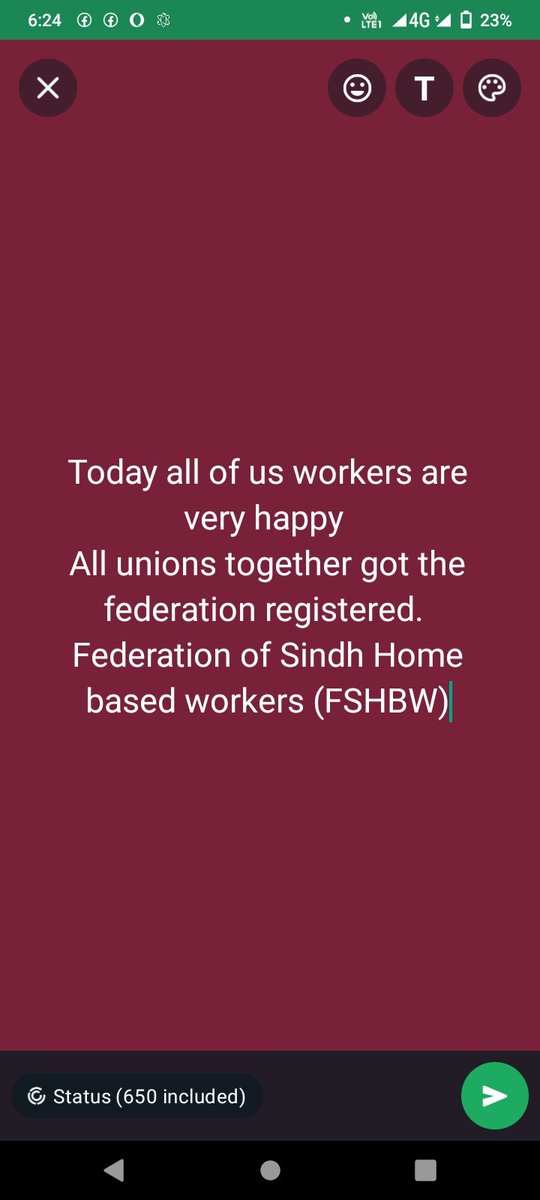 Today all of us workers are very happy 
All unions together got the federation registered. 
Federation of Sindh Home based workers (FSHBW)