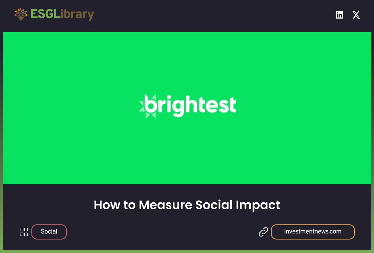 ESGLibrary's tweet photo. How to Measure Social Impact
https://t.co/foJXmcbDDb
Check it out on ESGLibrary: https://t.co/XK9a5LHQQ3
#ESG #Sustainability #Environment #Social #Governance #CSR #Sustainable #Impact #SocialImpact #Frameworks #Measurement #BCorp #IRIS #SASB #GRI #GRESB https://t.co/zIfUxm1Iaa