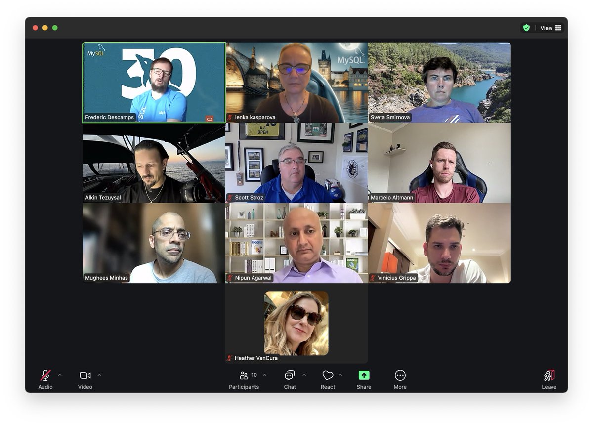 mysql_community's tweet image. 🎈 Thanks to all #MySQL ACEs and #MySQLRockStars for their participation on our regular MySQL ACE/RockStars call last Thursday! This time with special guests, Nipun Agarwal, the SVP for MySQL HW development and Mughees Minhas, the Product Management SVP