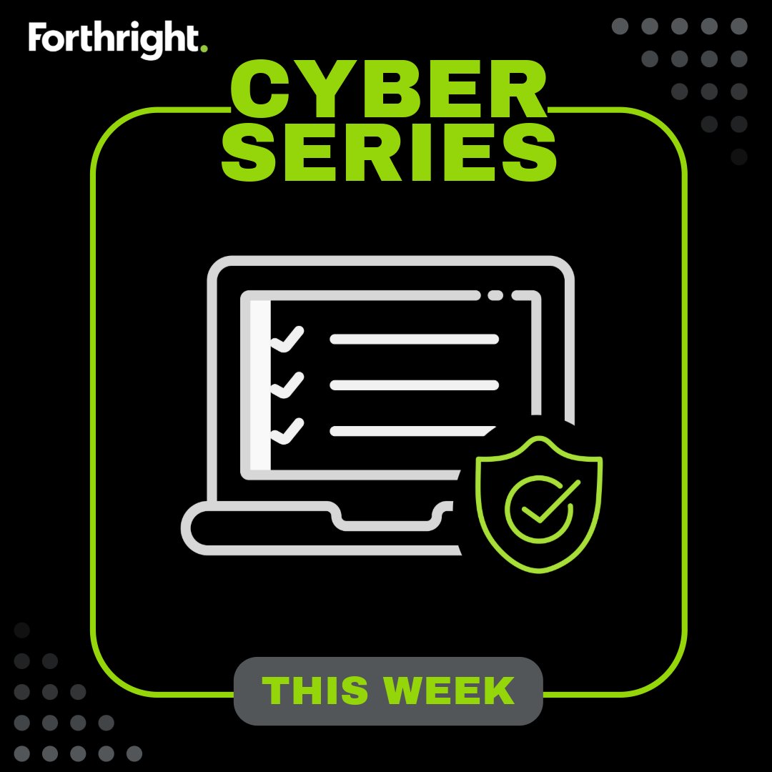 Mark your calendar for Thursday at 12:15... tune in for the next episode in Forthright's Cyber Series! Got 30 minutes? Bring your lunch and join us for this week's cybersecurity topic!

Register: hubs.ly/Q02N64xP0