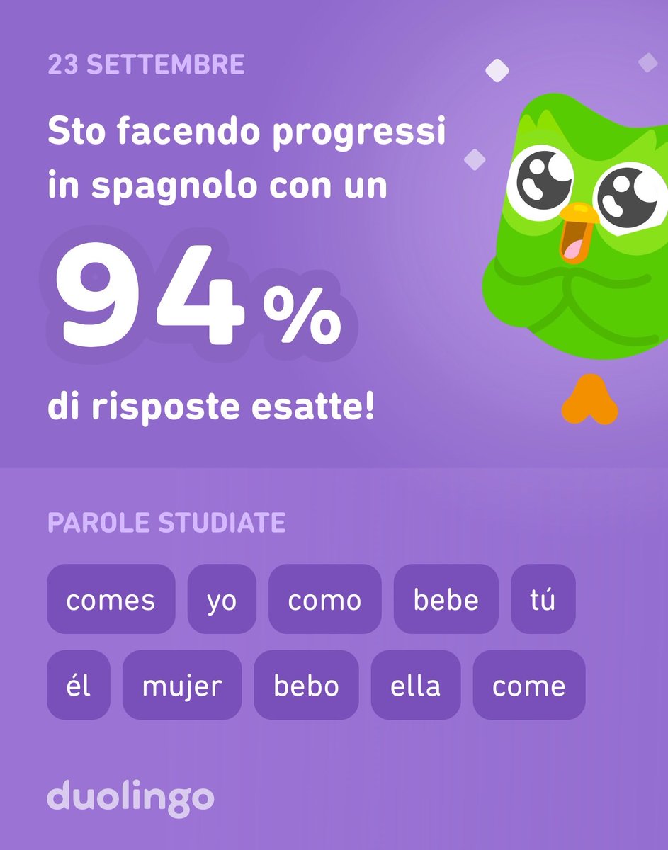 Sto studiando spagnolo su Duolingo! È gratis, efficace e divertente.