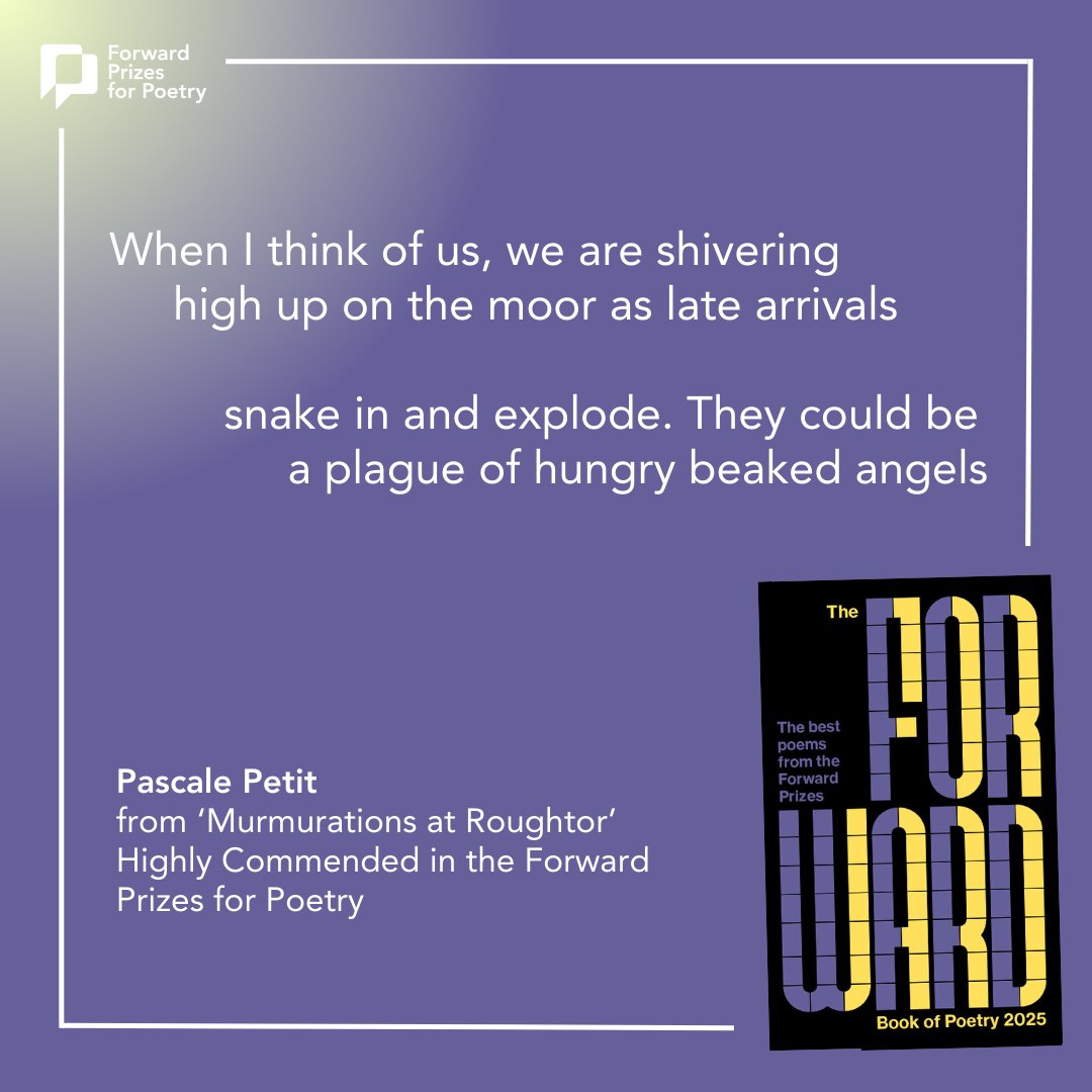 Congratulations to Pascale Petit (<a href="/pascalepoet/">Pascale Petit FRSL🐅🌳🦜🌳🐆</a>)! Whose poem ‘Murmurations at Roughtor’, from <a href="/ModronMagazine/">Modron</a>, is Highly Commended in The Forward Prizes for Poetry. Read it in The Forward Book of Poetry 2025. 
forwardartsfoundation.org/book/the-forwa…