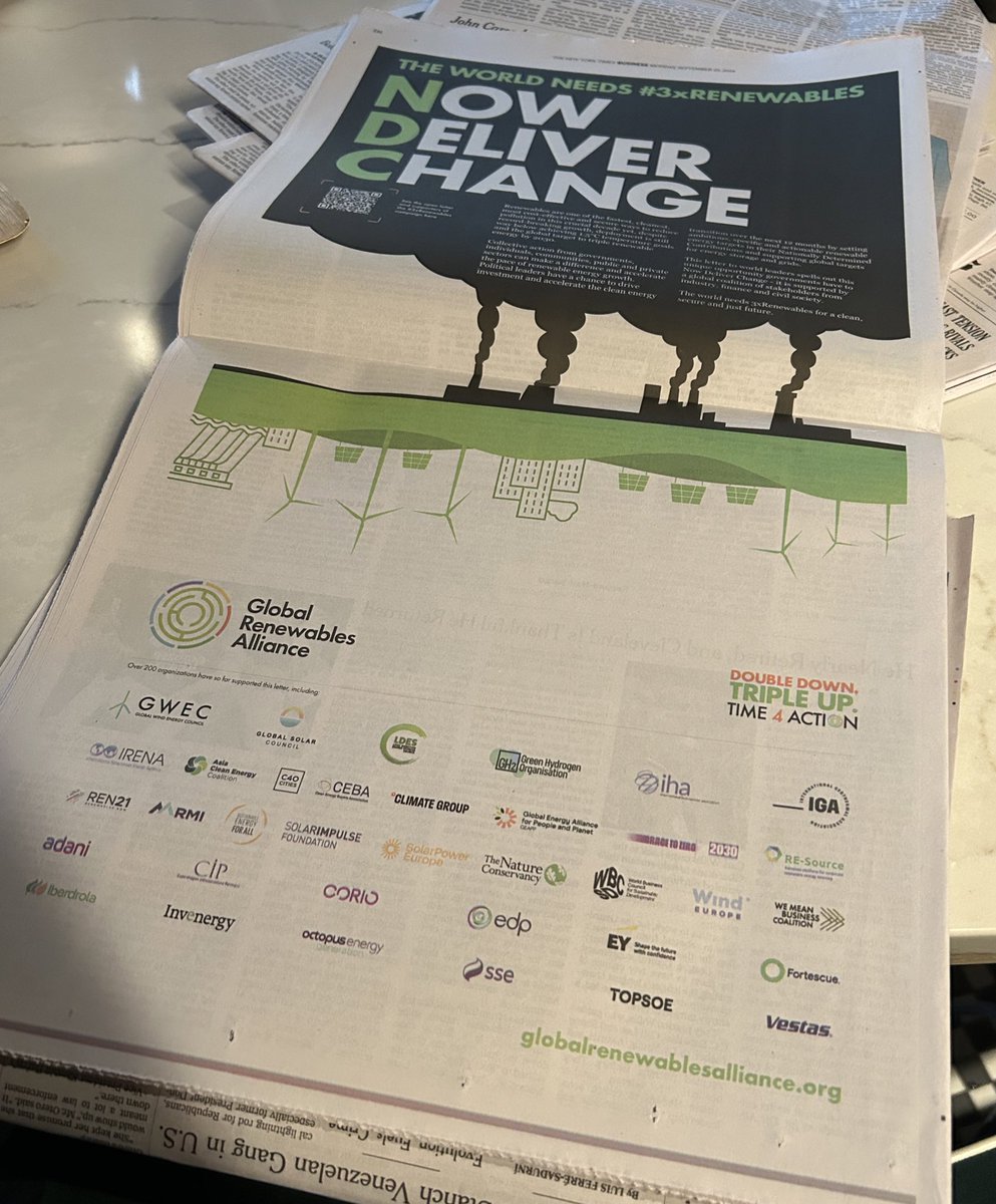Sonia Dunlop (@soniakdunlop) on Twitter photo As seen in the New York Times today… the Global Solar Council, as part of the Global Renewables Alliance, calling for real change, now. <a href="/GSolarCouncil/">Global Solar Council (GSC)</a> #NYClimateWeek As seen in the New York Times today… the Global Solar Council, as part of the Global Renewables Alliance, calling for real change, now. <a href="/GSolarCouncil/">Global Solar Council (GSC)</a> #NYClimateWeek