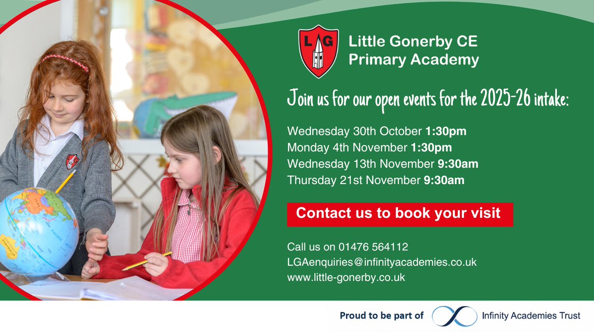 Little Gonerby CE Primary Academy (@little_gonerby) on Twitter photo Contact us to book onto our Open Days for the September 2025 intake! <a href="/InfinityAcad/">Infinity Academies Trust</a> #newstarters #reception Contact us to book onto our Open Days for the September 2025 intake! <a href="/InfinityAcad/">Infinity Academies Trust</a> #newstarters #reception