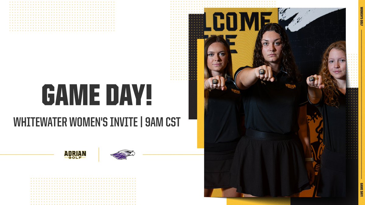 Adrian College Athletics (@adrianbulldogs) on Twitter photo 🚨GAME DAY!🚨
🏌️♀️ <a href="/ACBulldogGolf/">Adrian College Golf</a> (W) at Whitewater Invite
⏰ 9AM CST.
📍 Whitewater, Wis.
📊tinyurl.com/mvvxkyv5
#d3golf #GDTBAB 🚨GAME DAY!🚨
🏌️♀️ <a href="/ACBulldogGolf/">Adrian College Golf</a> (W) at Whitewater Invite
⏰ 9AM CST.
📍 Whitewater, Wis.
📊tinyurl.com/mvvxkyv5
#d3golf #GDTBAB
