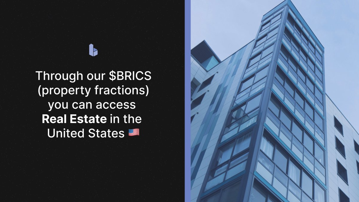 inbric_io's tweet photo. Our $BRICS (fractions of ownership) open the doors to high-value #RealEstate ๐ in the #UnitedStates ๐บ๐ธ, without complications.
Launching soon! Very soon!
https://t.co/3g0jxmwqx4
#Inbric #RWA #Tokenization #FinancialDiversification https://t.co/Oi6PMBpXzU