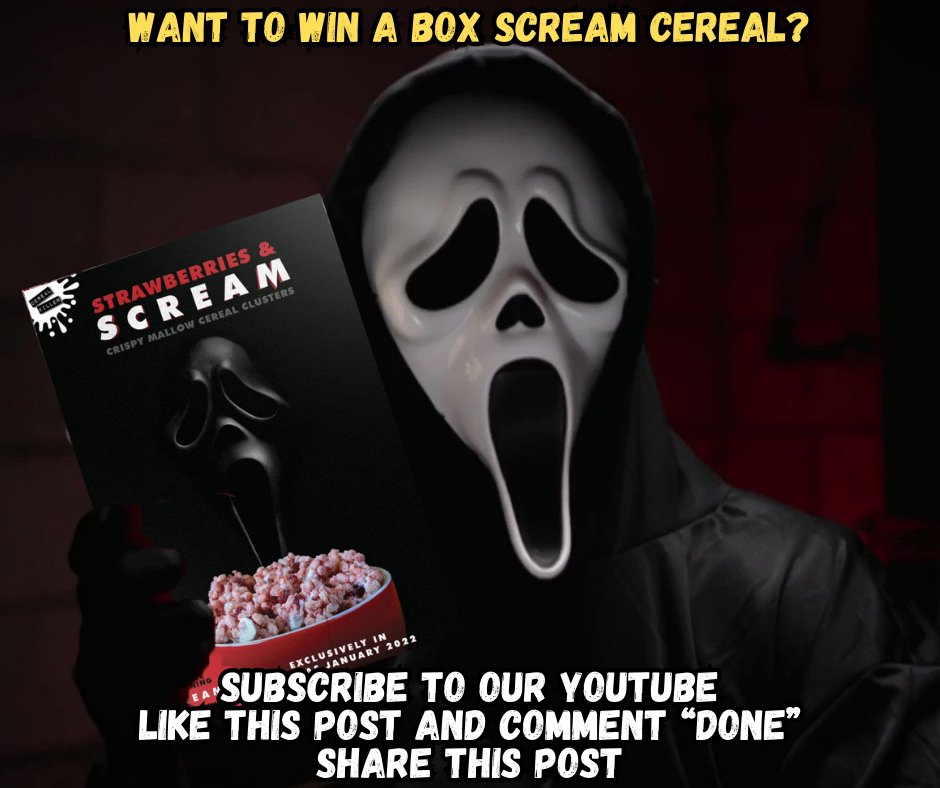dpartenio's tweet image. Want to scream with excitement? 😱

Subscribe to NerdBox for your chance to win a box of the legendary Scream cereal! 🥣 This limited-edition treasure is a must-have for any horror fan. 🔪
#NerdBox #ScreamCereal #Giveaway
youtube.com/@nERDbOX_offic…