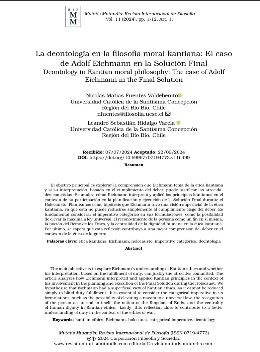 Mutatis Mutandis: Revista de Filosofía tweet media