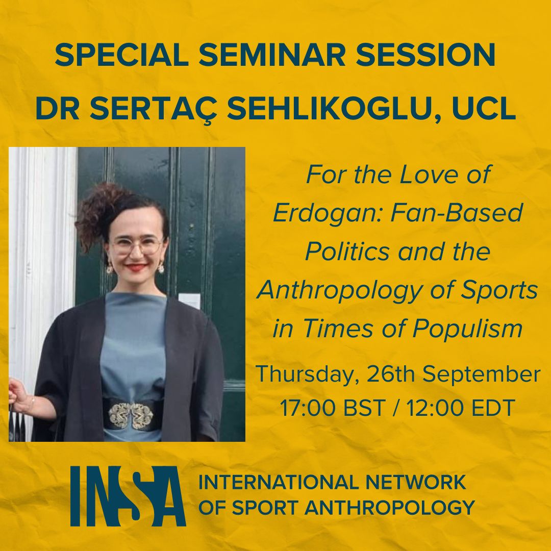 International Network of Sport Anthropology (@sportanthro) on Twitter photo Please join us for a special seminar session this coming Thursday, where Dr Sertaç Sehlikoglu <a href="/sertacsehlikogl/">Sertaç Sehlikoglu</a> will be telling us about her new work! More details can be found at sportanthro.org/schedule Please join us for a special seminar session this coming Thursday, where Dr Sertaç Sehlikoglu <a href="/sertacsehlikogl/">Sertaç Sehlikoglu</a> will be telling us about her new work! More details can be found at sportanthro.org/schedule
