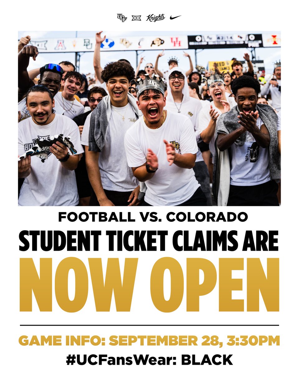 Student tickets are gonna go fast 🔥

Claim yours now at UCFStudentTix.com
