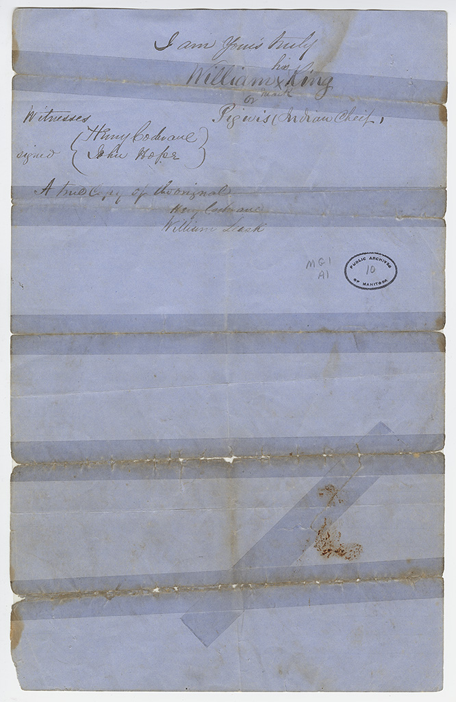 MBGovArchives's tweet image. In this true copy of his will Peguis bequeaths his &quot;chief-ship&quot; to his beloved son Henry, &amp;amp; speaks of the transfer of leadership as a new tree growing &amp;amp; gathering strength from the roots of a tree that has fallen. Read more here: bit.ly/3fbR1fe #NDTR #IndigenousVoices