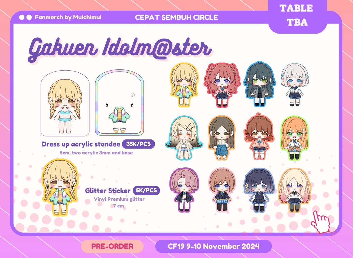 BersinSin's tweet photo. 🔃 AND ❤ ARE APPRECIATED 
MUICHIMUI COMIFURO 19 PRE- ORDER   
🌸PO Period: 23 Sept - 11 OKT 2024 
🌸Pick up both days dan pengiriman 
🌸Fandom: Project Sekai, KHR, Gakumas
Form: ⁡ 
⁡https://t.co/W8p6TV6CtL

#comifuro18catalogue #cf18 #comifuro19 (1/2) https://t.co/pIbulOmORo