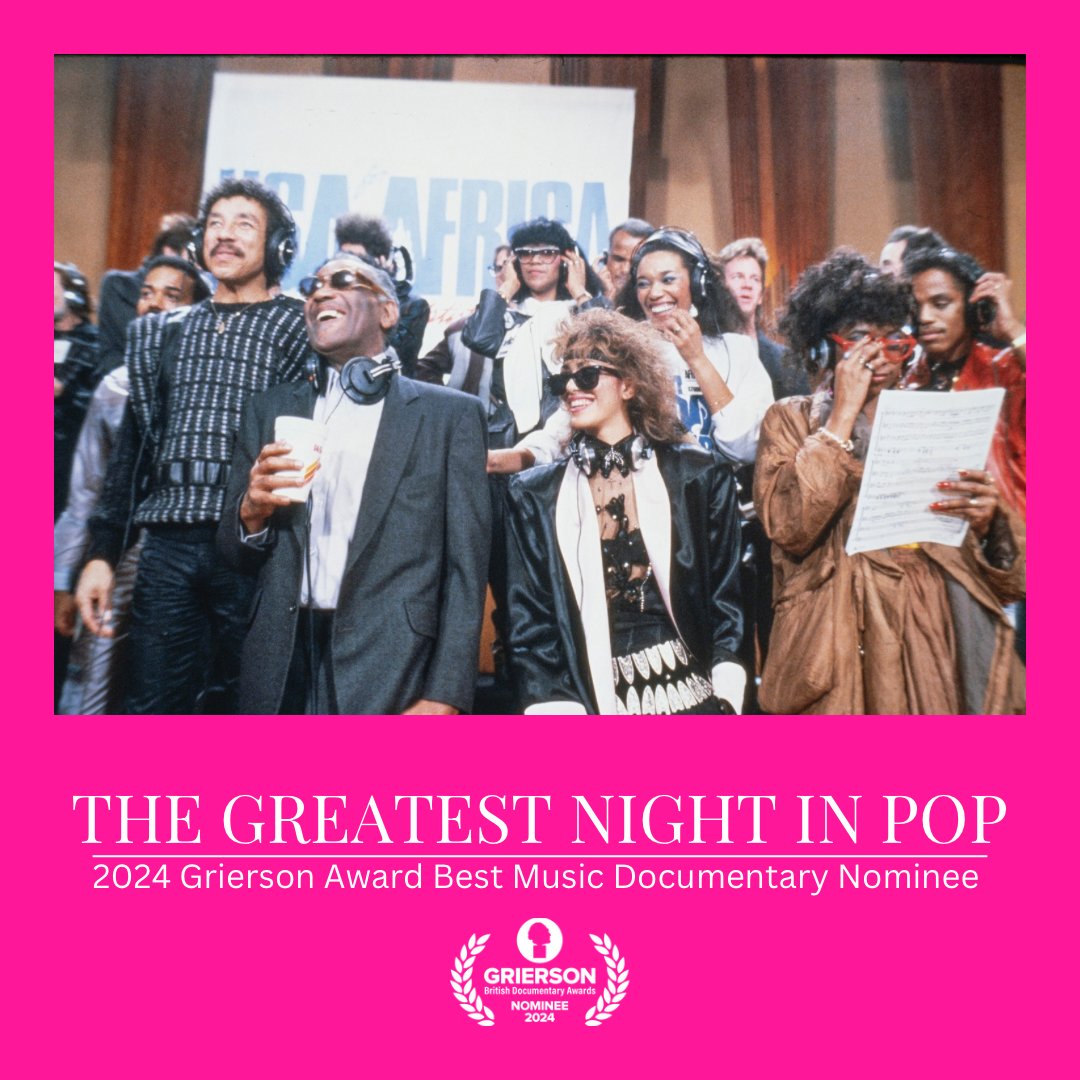 Dorothy St Pictures (@picturesdorothy) on Twitter photo We’re ecstatic to share that The Greatest Night in Pop has been nominated for Best Music Documentary by the <a href="/griersontrust/">The Grierson Trust</a> ✨🎶⭐️
Congratulations to the extraordinary team behind this special project. Streaming now on <a href="/netflix/">Netflix</a>
<a href="/baomnguyen/">Bao Nguyen</a> <a href="/LionelRichie/">Lionel Richie</a> <a href="/mrc/">Marc Zacher</a> #makemakeent We’re ecstatic to share that The Greatest Night in Pop has been nominated for Best Music Documentary by the <a href="/griersontrust/">The Grierson Trust</a> ✨🎶⭐️
Congratulations to the extraordinary team behind this special project. Streaming now on <a href="/netflix/">Netflix</a>
<a href="/baomnguyen/">Bao Nguyen</a> <a href="/LionelRichie/">Lionel Richie</a> <a href="/mrc/">Marc Zacher</a> #makemakeent