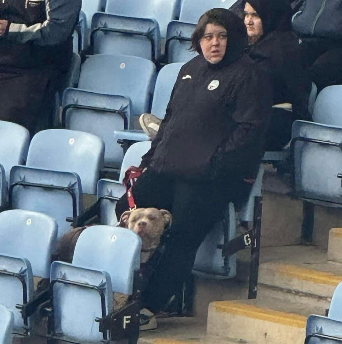 Coventry City don’t allow plastic bottles in the ground but they let Away fans bring an XL bully to the game 😂😂