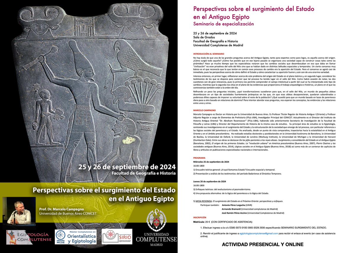 GI GRIHAL UNIR (@grihal_unir) on Twitter photo 📌Nuestro compañero, Antonio Pérez, participa en el Seminario "Perspectivas sobre el surgimiento del Estado en el Antiguo Egipto". 📆 25 y 26 de septiembre. Universidad Complutense <a href="/unicomplutense/">Complutense</a> 📌Nuestro compañero, Antonio Pérez, participa en el Seminario "Perspectivas sobre el surgimiento del Estado en el Antiguo Egipto". 📆 25 y 26 de septiembre. Universidad Complutense <a href="/unicomplutense/">Complutense</a>