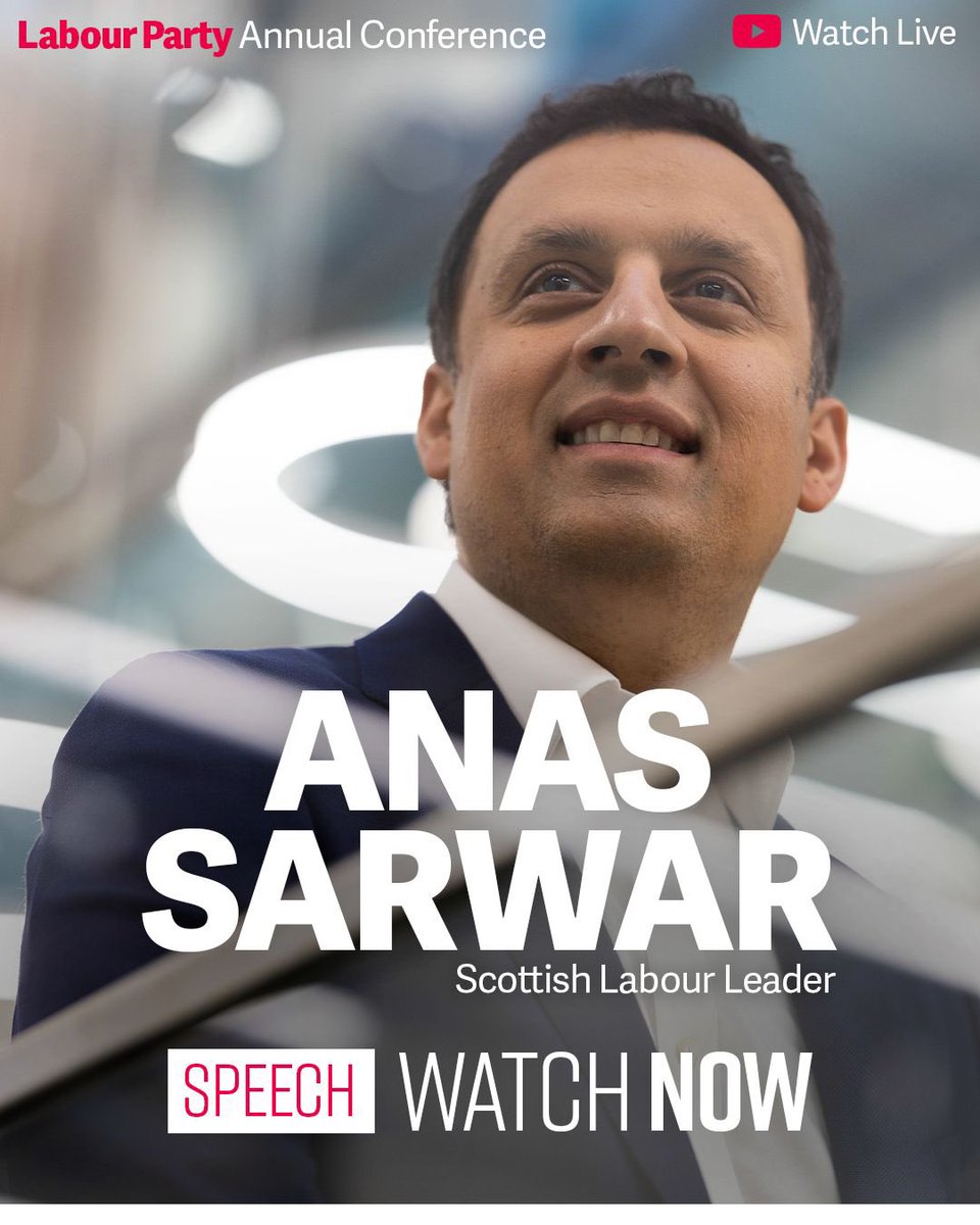 ScottishLabour's tweet image. Watch @AnasSarwar's speech at Labour conference here 👇 #Lab24 youtube.com/live/ZnJROQ64_…
