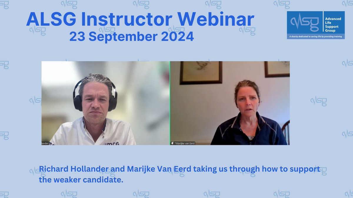 <a href="/MarijkevanEerd/">Marijke van Eerd</a> &amp; <a href="/RA_Hollander/">Richard Hollander MD || RAHollander.bsky.social</a> discuss ‘Supporting weaker candidates - The embedded helper and keeping the team involved’ in this useful and insightful presentation <a href="/_ALSG_/">ALSG</a>’s webinar. #TeachingSkills #MedicalEducation