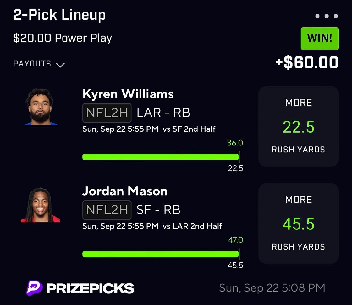 DFSWarstrike's tweet image. NFL was a huge success this weekend!! #NFL #PrizePicks #PrizePicksNFL #prizepickswinning #DraftKings #FanDuel