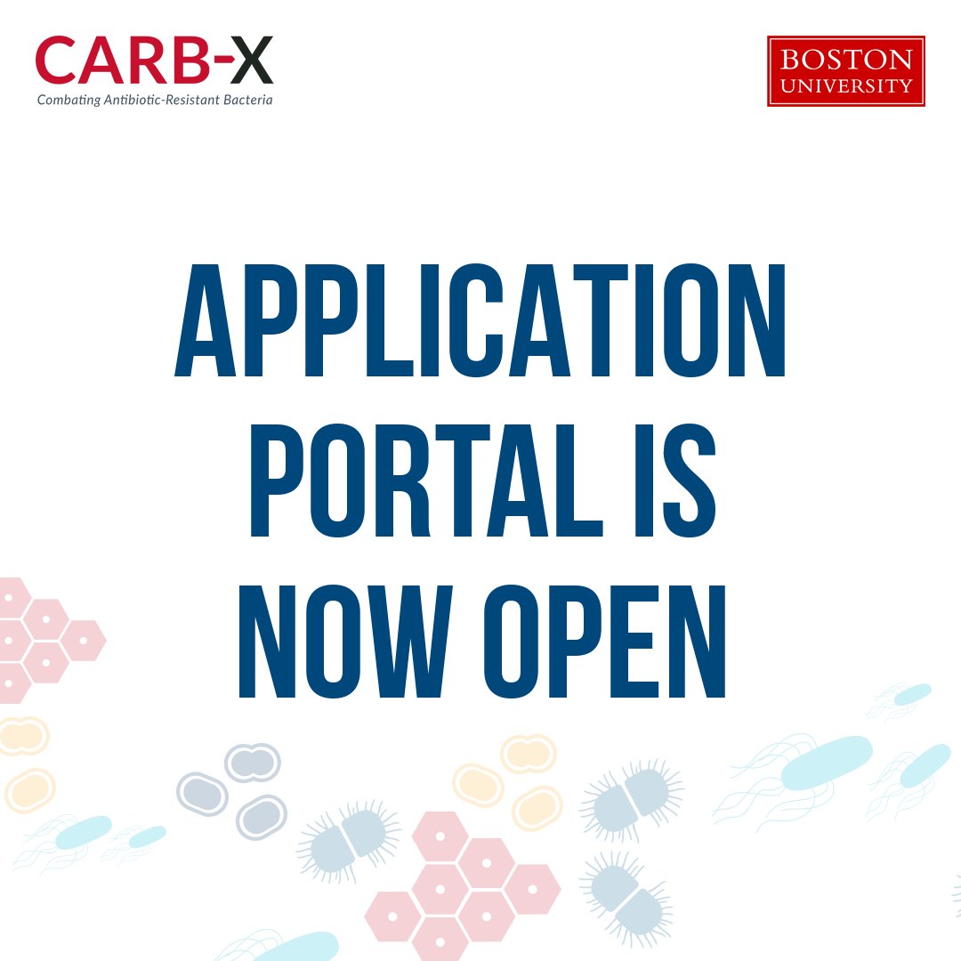 📢 The CARB-X Portal is open!  
Submit an Expression of Interest to receive funding for new #preventatives, #diagnostics, and #therapeutics to address drug-resistant bacteria. The deadline to apply is Friday, Oct. 4 at 23:59 ET.  
 
🔗 Apply now: bit.ly/3P56UDB