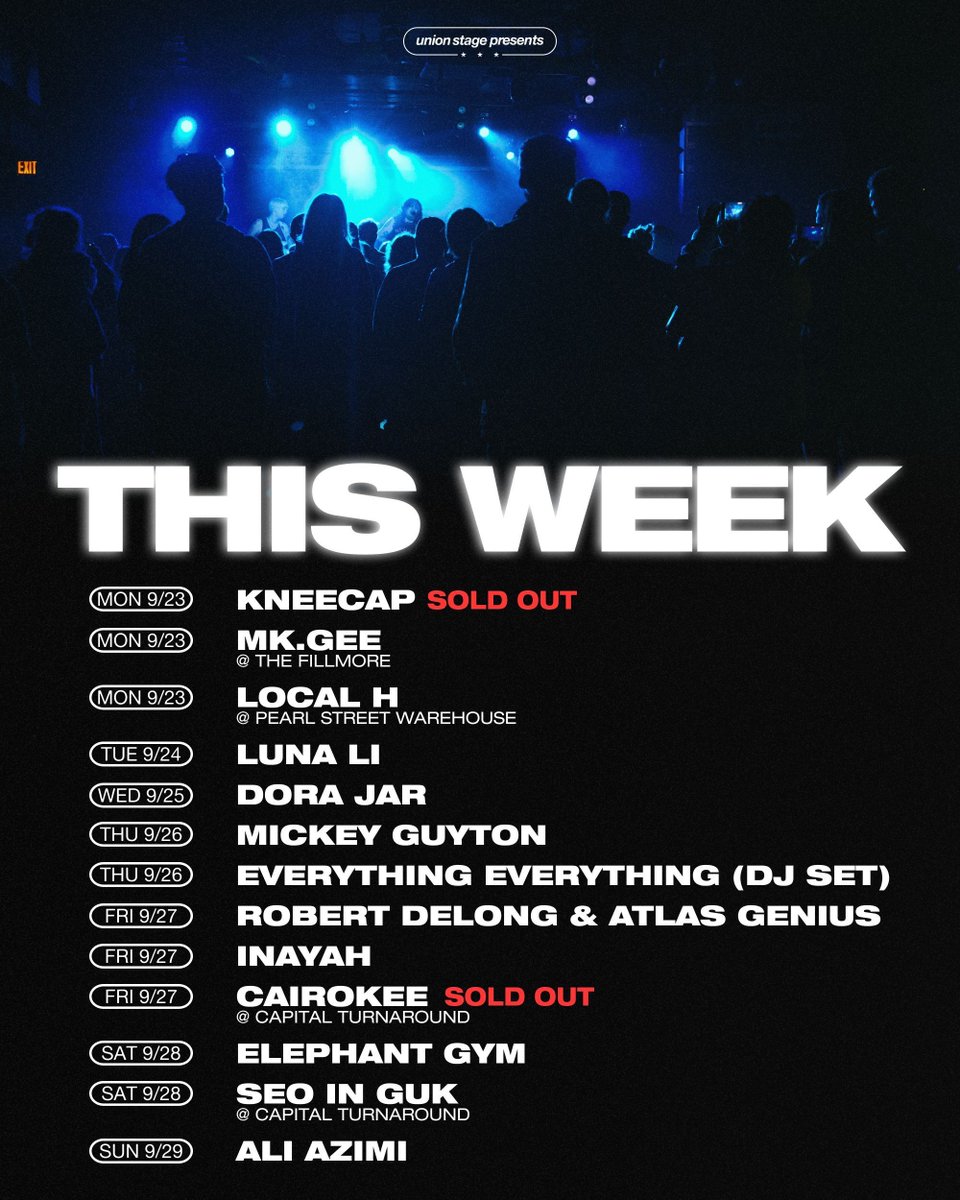 🌟 The lineup this week @ Union Stage! Which shows are you checking out?