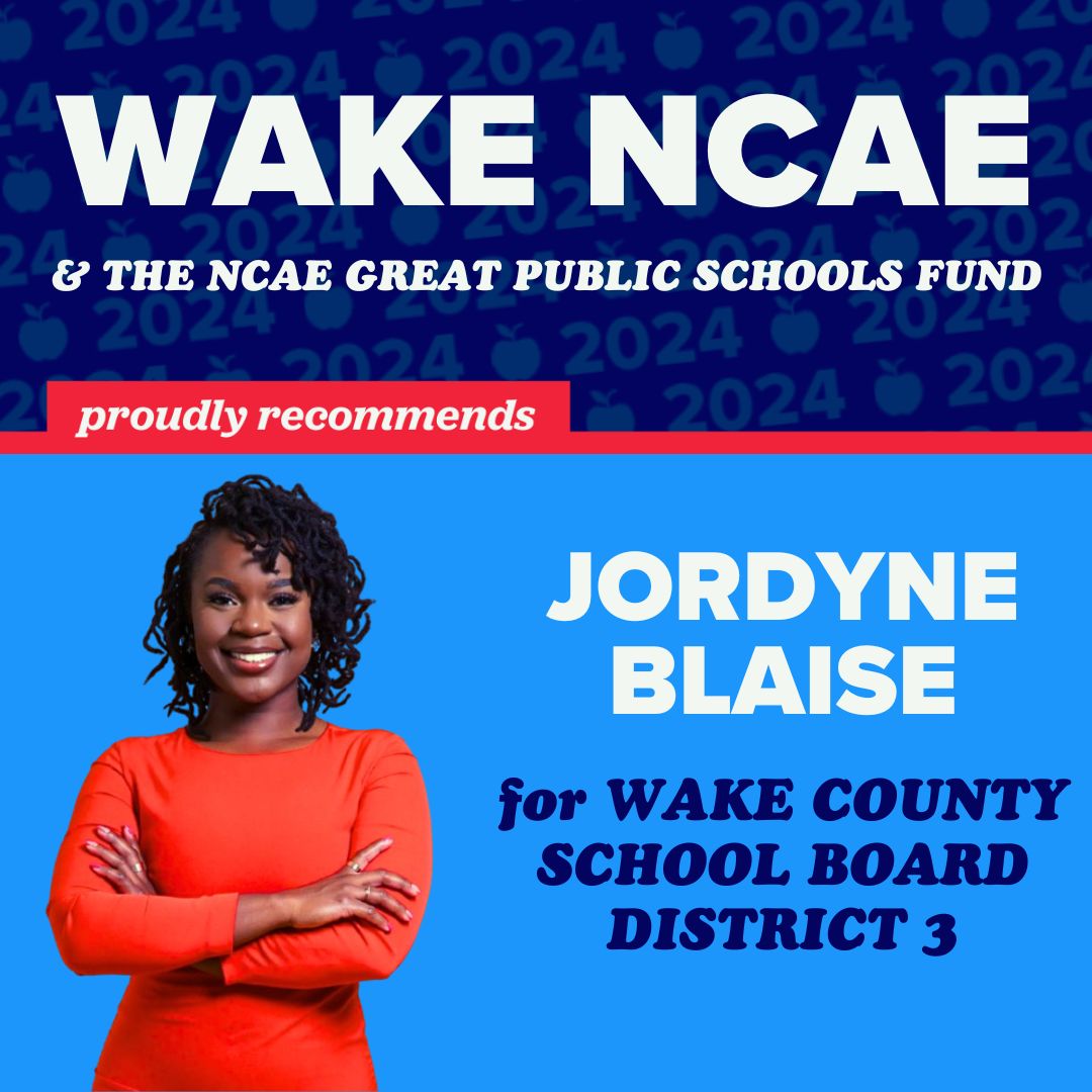🍎ENDORSED CANDIDATE SPOTLIGHT🍎 
Wake NCAE is proud to endorse <a href="/JordyneforWake/">Jordyne Blaise</a> for Wake School Board, District 3, which covers N. Raleigh. Jordyne has a robust background in education &amp; policy and is running because she believes that education has the power to transform lives.