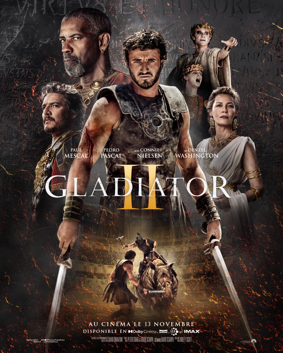 SensCritique's tweet photo. Une nouvelle affiche guerrière et flamboyante pour GLADIATOR II de Ridley Scott, au cinéma le 13 novembre. ⚔

Le film sur SensCritique : https://t.co/MqPJi21BSa. https://t.co/fscIim2On5