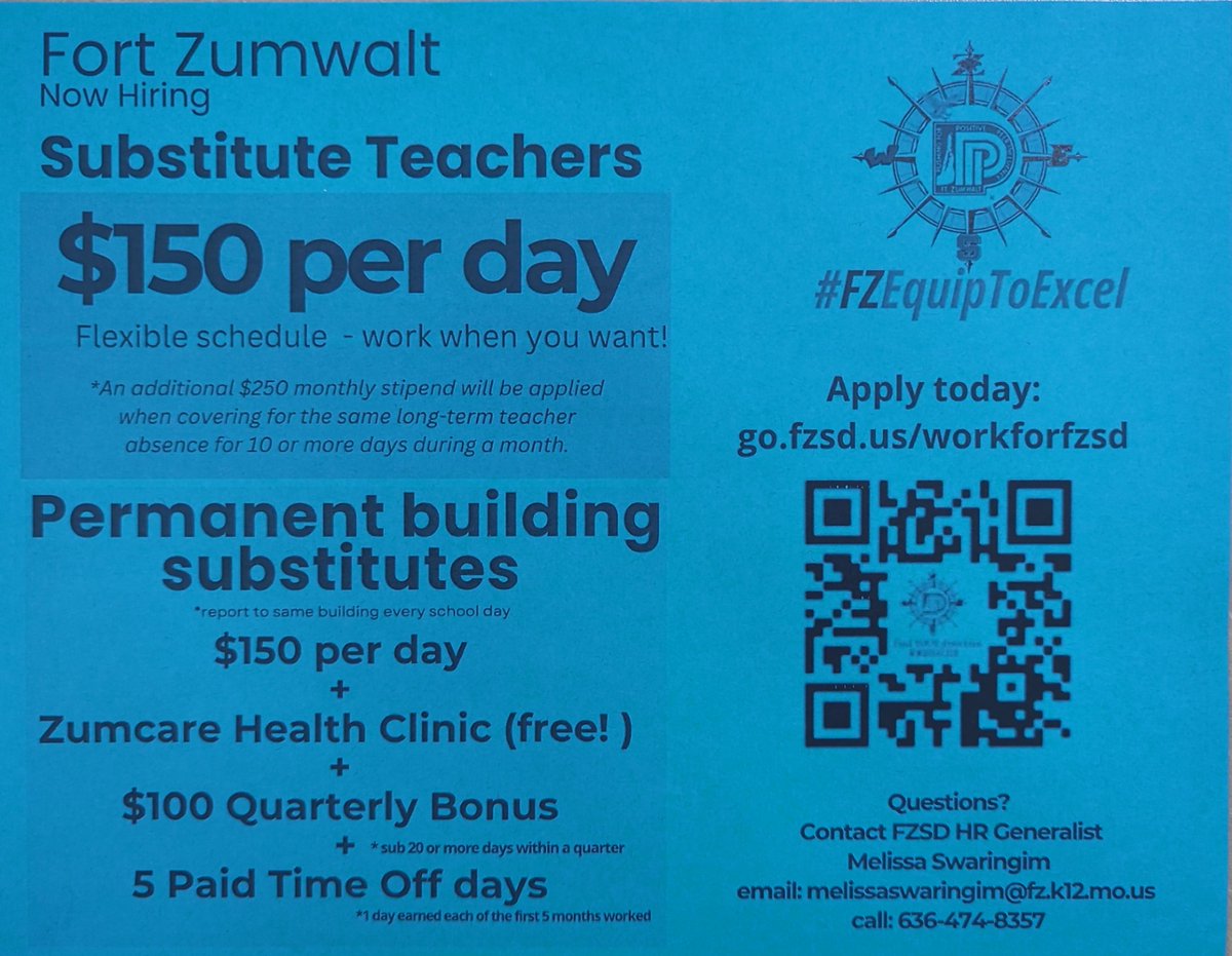 ZumwaltWest's tweet image. Be a part of our team. Apply today. #FZEquipToExcel