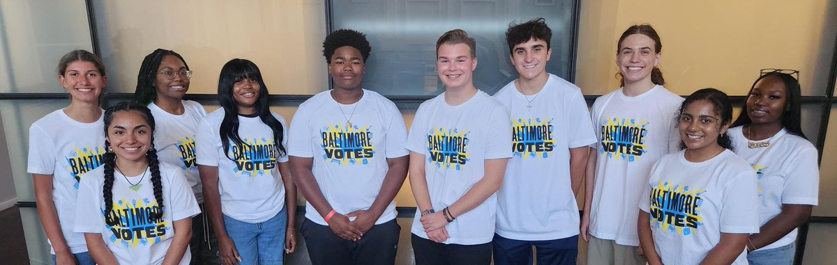High school students from Western, Poly, Baltimore City College, Dunbar, and BSA are serving on the Baltimore Votes Student Advisory Board! These civic leaders are encouraging peers to register to vote and serve as Election Judges on November 5.