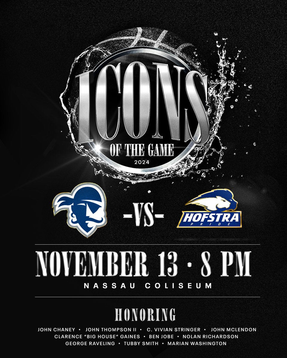 Pirates and Pride set to face off in Icons of the Game on Nov. 13 at Nassau Coliseum 🏴‍☠️🏀

🔗 shupirates.com/news/2024/9/23…
🎟️ ticketmaster.com/icons-of-the-g…

#DDD