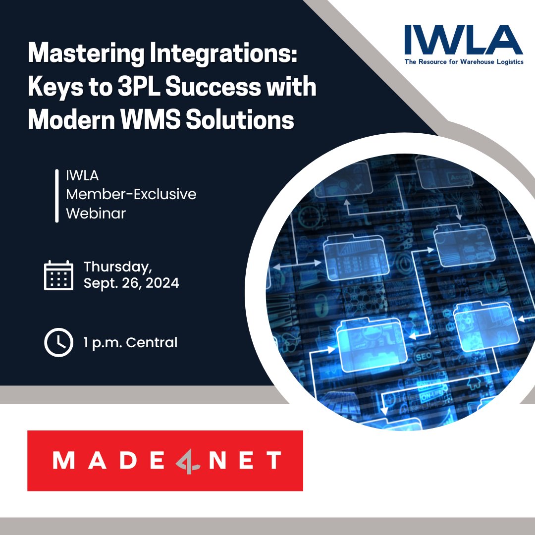 Unlock the power of WMS integrations for your 3PL operations! Join us for a must-attend IWLA webinar with industry experts Chipper Farley (Made4net) and David Lynch (Barrett Distribution) as they dive into WMS integrations. 

Register here: ow.ly/X7ih50TeJF3