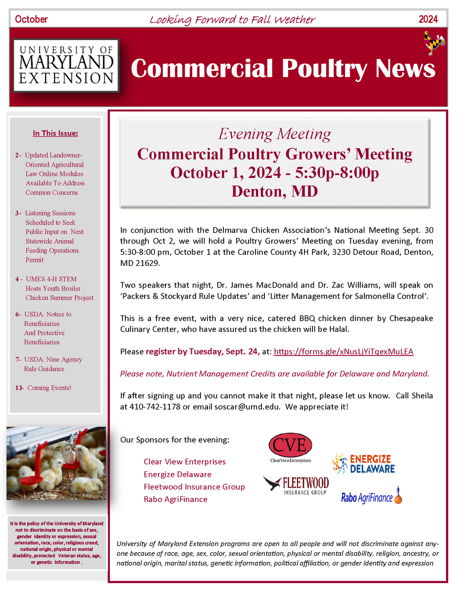 Umequeenannes's tweet photo. Check out the latest Commercial Poultry News! For more information or to be added to the UME Commercial Poultry News mailing list, contact your QAC Extension Office! https://t.co/rJEJm18NIQ