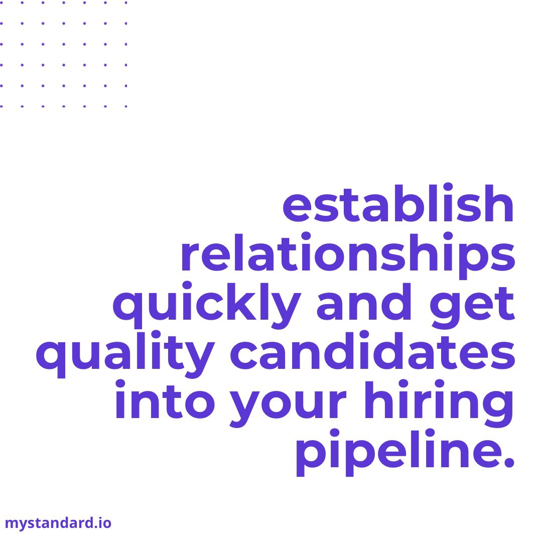MyStandardDotIO's tweet photo. Everyone benefits! MyStandard is for both the user, and the recruiter. The direct compensation model can help establish relationships quickly and get quality candidates into your hiring pipeline. Learn more at https://t.co/U8zTvV5l9j
#NeverMissOut #MyStandard #DataOnMYST #Recruitment #Recruiter #Data