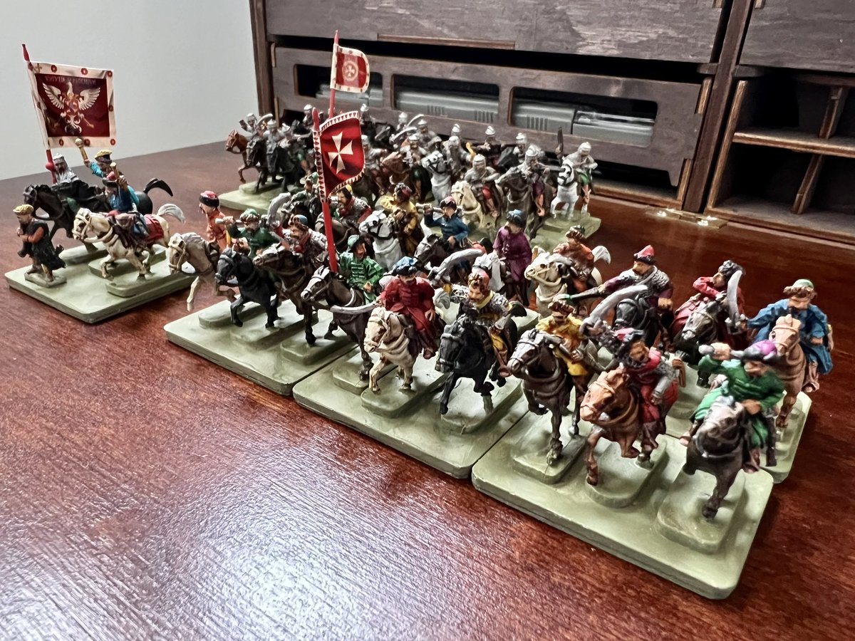 khaiell's tweet image. Another 2 15mm units painted. Heavy and Cossack-style cavalry of Poland-Lithuania. Now just one unit left to have a complete army. But what a unit it is!