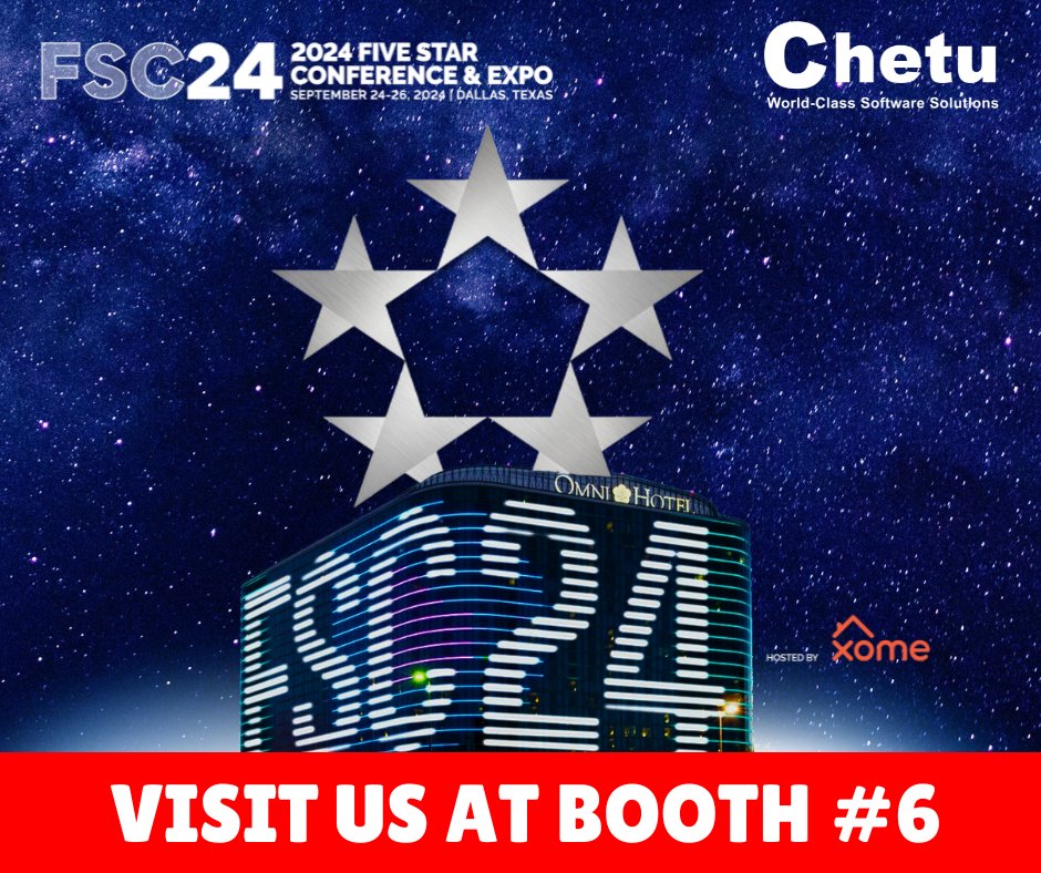 Chetu (@chetuinc) on Twitter photo Chetu will be at <a href="/FiveStarInst/">Five Star Institute</a> Conf. in Dallas, TX! Visit Booth #6 to connect with our experts and discover how our advanced AI-powered #MortgageSolutions, including Engine-PPE, Product, and Pricing, can streamline your business. Click bit.ly/4et2pxr.
#FSC2024 #ChetuInc Chetu will be at <a href="/FiveStarInst/">Five Star Institute</a> Conf. in Dallas, TX! Visit Booth #6 to connect with our experts and discover how our advanced AI-powered #MortgageSolutions, including Engine-PPE, Product, and Pricing, can streamline your business. Click bit.ly/4et2pxr.
#FSC2024 #ChetuInc