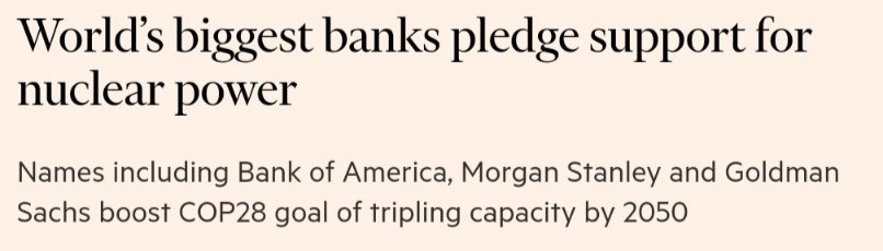 AndrewCurran_'s tweet image. This morning - at the White House with John Podesta - fourteen of the world&apos;s biggest banks will make a formal announcement in support of a new initiative to build nuclear power. Banks have long avoided overt support of nuclear as too controversial. Money is no longer neutral.