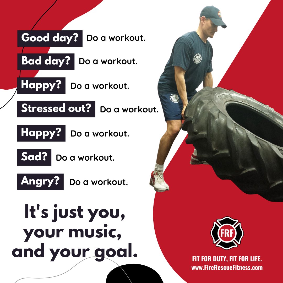 Here is your Motivational Monday reminder.   Fitness can improve a lot of areas of your health, both physically and mentally.  So, take and make time to get your workouts done.  You got this!  People are counting on us.
#MotivationalMonday #FRFNation #fitforduty #firstresponders