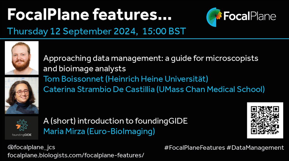 focalplane_jcs's tweet photo. 📢The recording of our #FocalPlaneFeatures webinar on data management is now available. The webinar is a fantastic introduction to data management and the OMERO platform for biologists, microscopists and bioimage analysts at all career stages. https://t.co/Xt4GrYE6D8 https://t.co/l48ijEpYr0