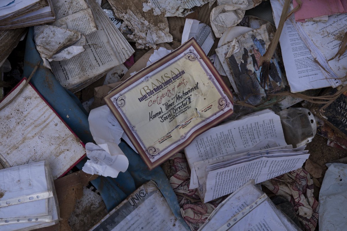 In public and private libraries and bookstores, many personal and professional records, books and documents have been damaged by the #MaiduguriFlood